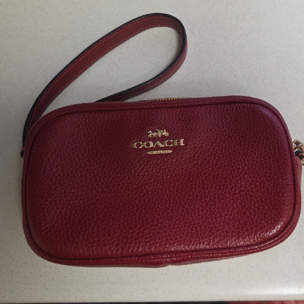 Coach Cherry Red Leather Wristlet